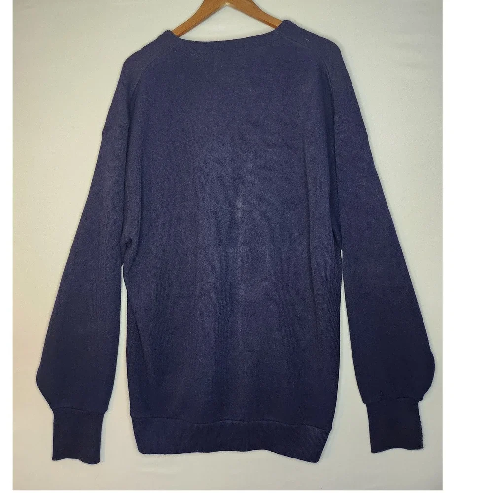 Vintage Cypress Links Acrylic Knit Cardigan Sweater Men's XX Large Tall‎ Blue